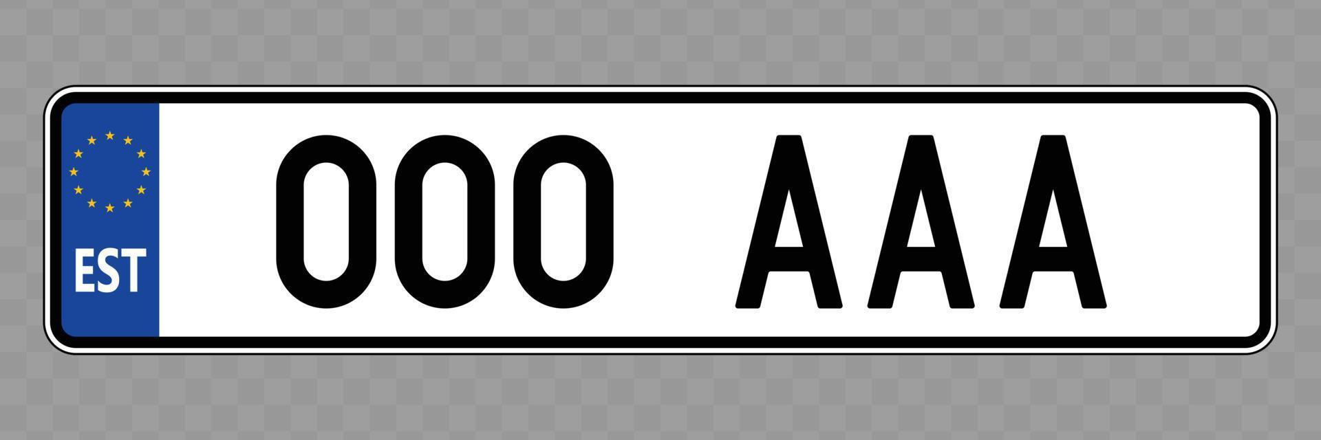 Vehicle number plate vector