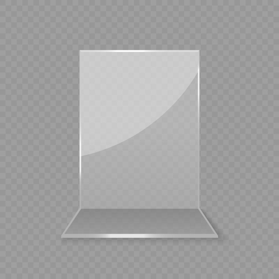 pantalla de tarjeta de mesa de vidrio acrílico vector