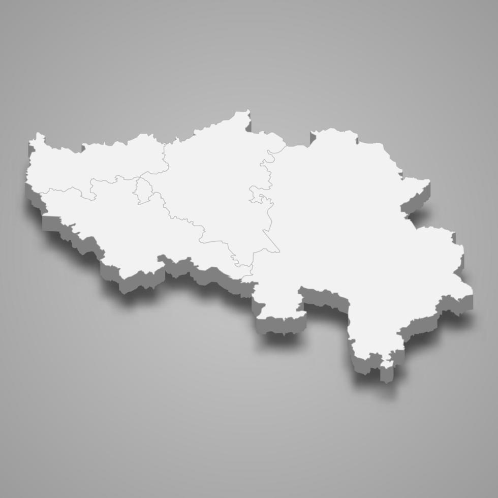 3d map of Liege is a province of Belgium vector