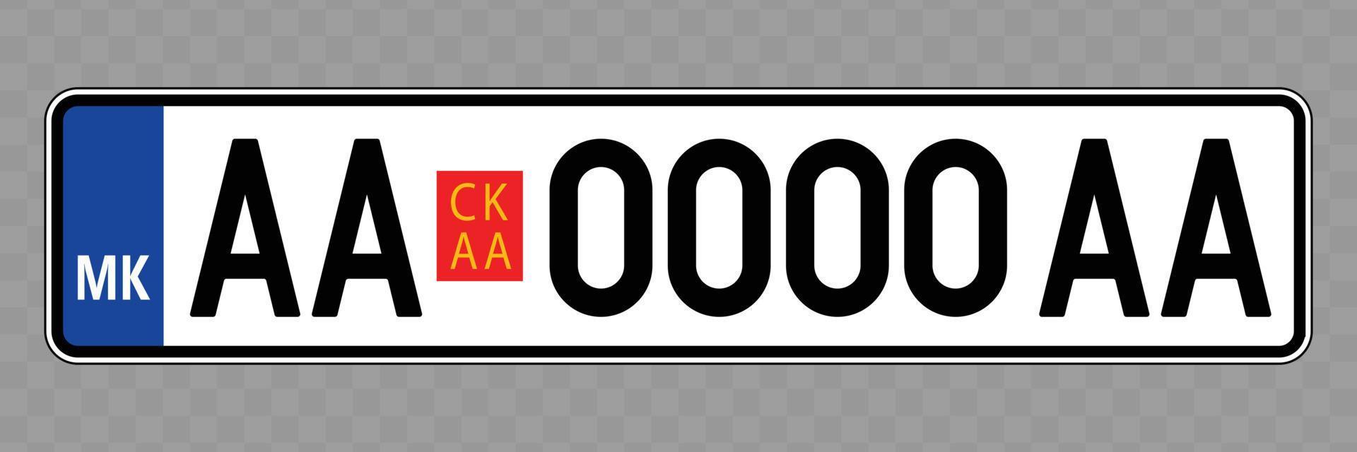 Vehicle number plate. vector