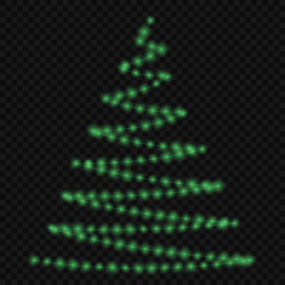 luces en el árbol de navidad vector