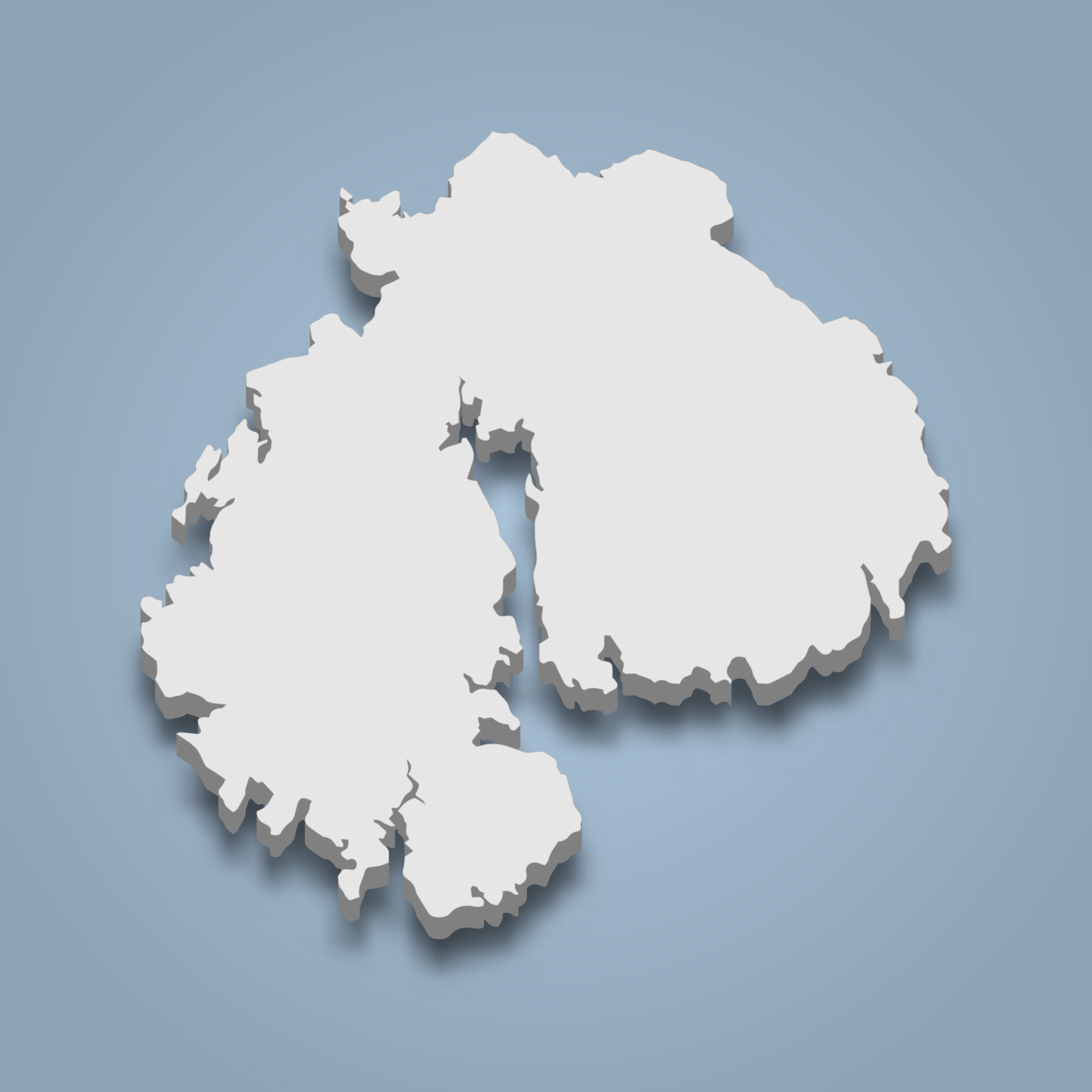 3d isometric map of Mount Desert is an island in Maine, isolated vector