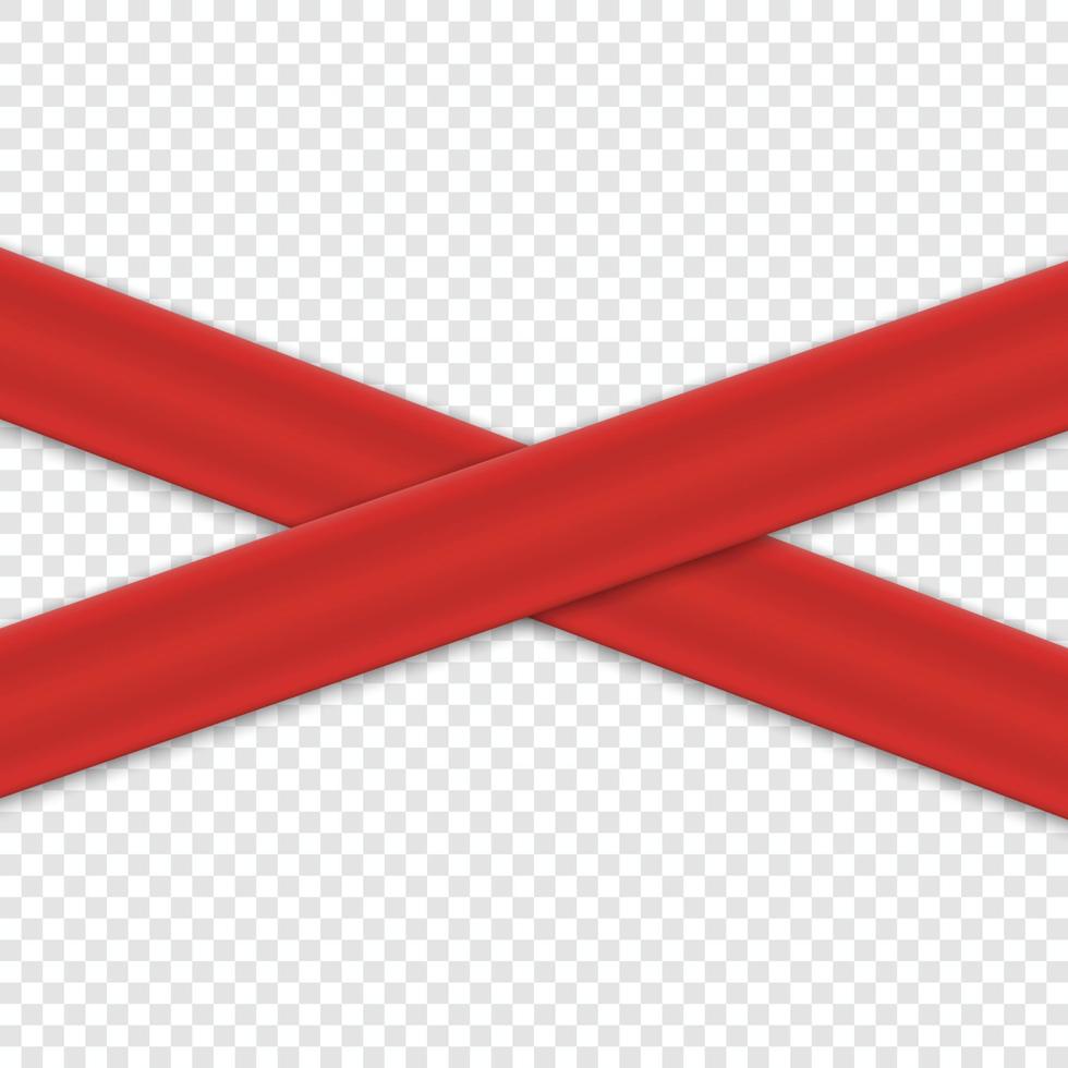 Realistic red ribbon isolated vector