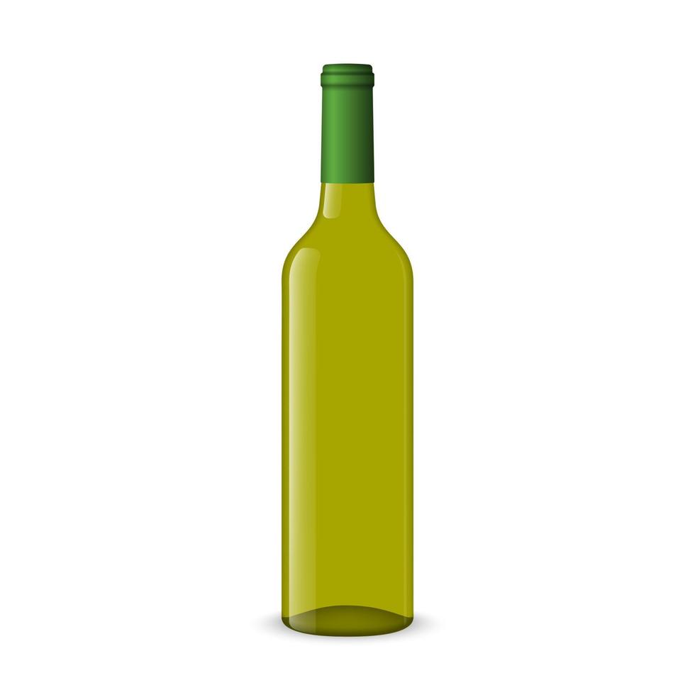 wine bottle on white background vector