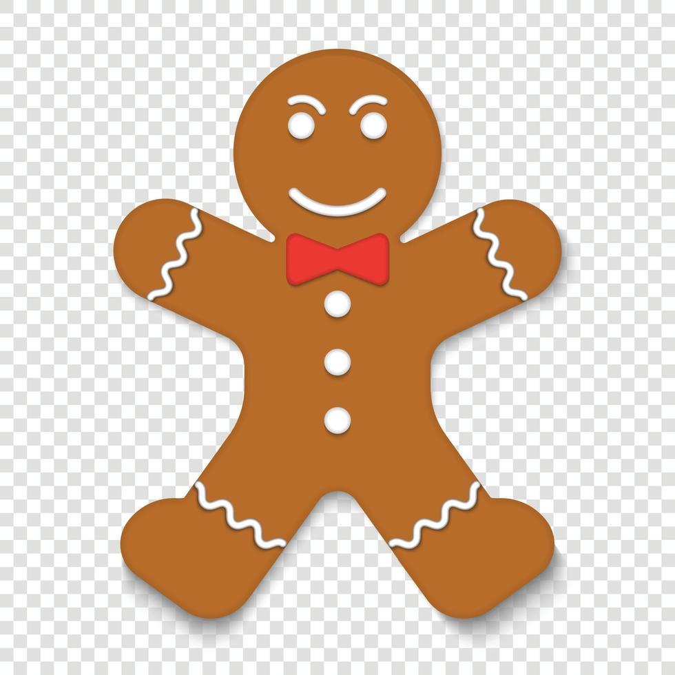 Christmas gingerbread man cookie vector