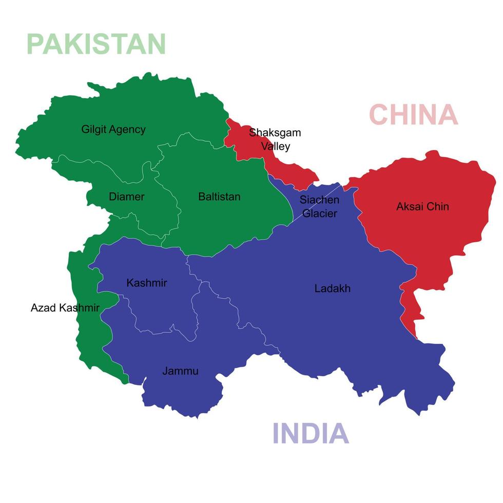 mapa de Cachemira es una región geográfica vector