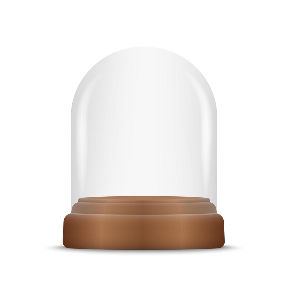 transparent glass dome on podium. vector
