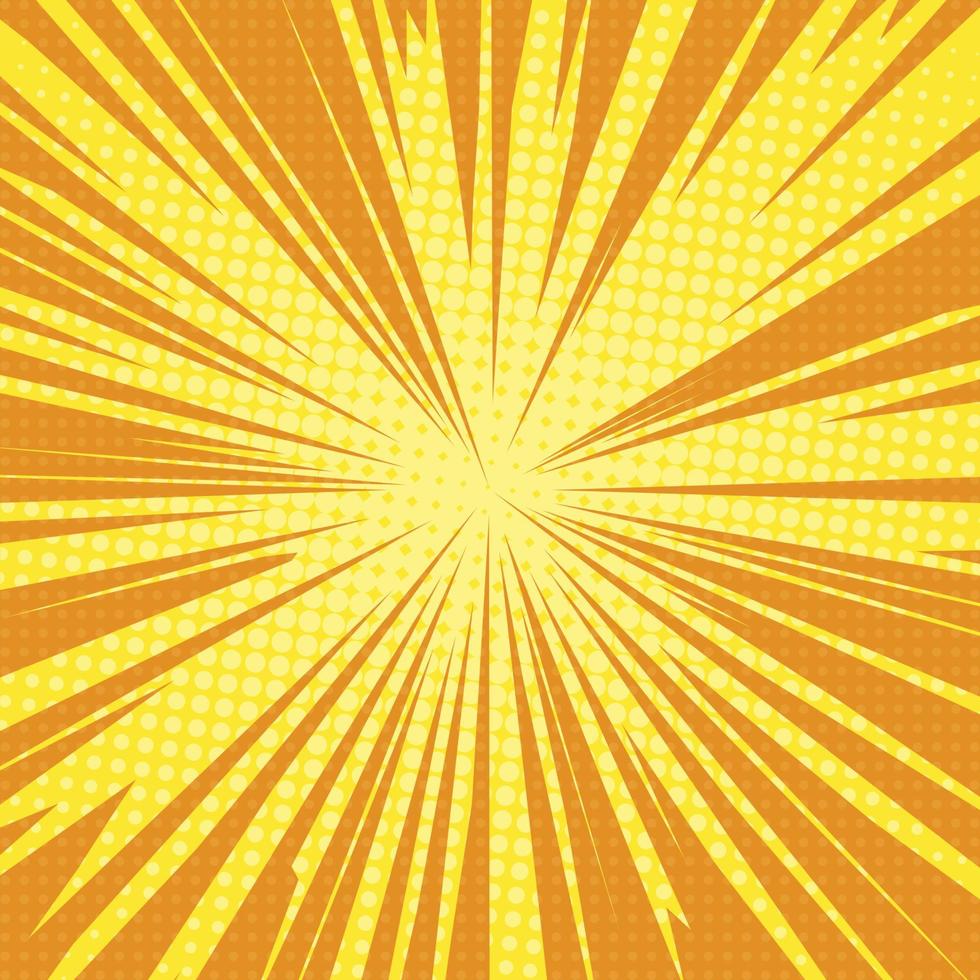 sun rays pop art retro background vector