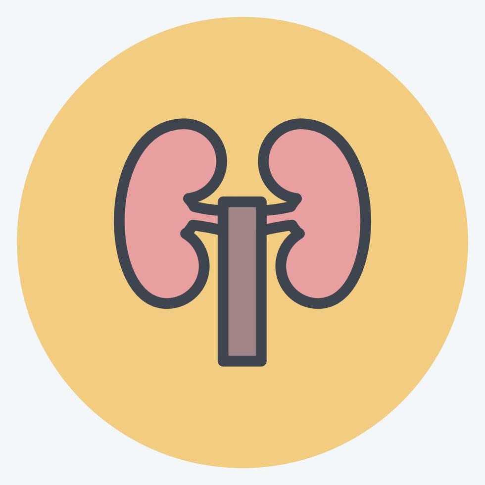 Icon Kidney. suitable for education symbol. color mate style. simple design editable. design template vector. simple illustration vector