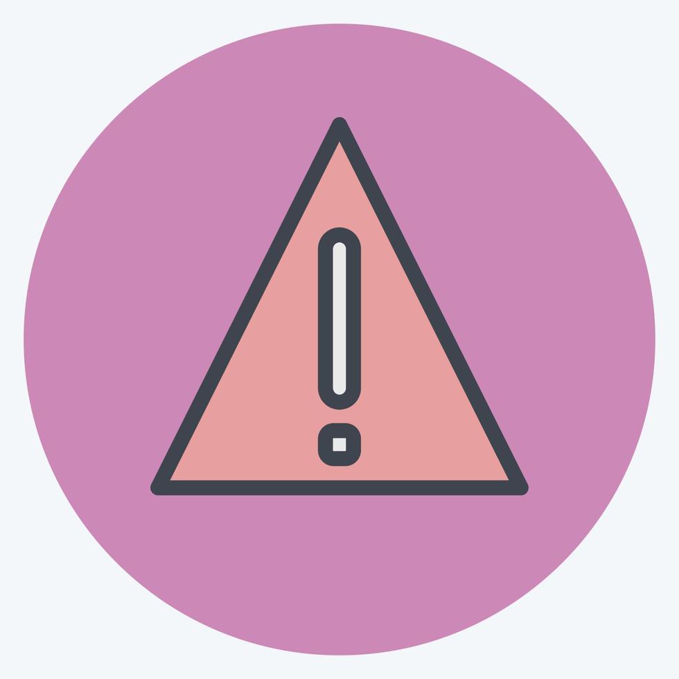 Icon Caution. suitable for Security symbol. color mate style. simple design editable. design template vector. simple illustration vector