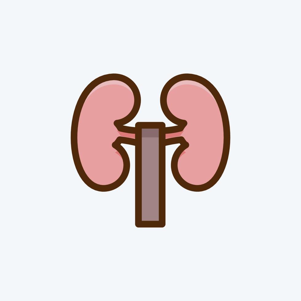 Icon Kidney. suitable for education symbol. flat style. simple design editable. design template vector. simple illustration vector