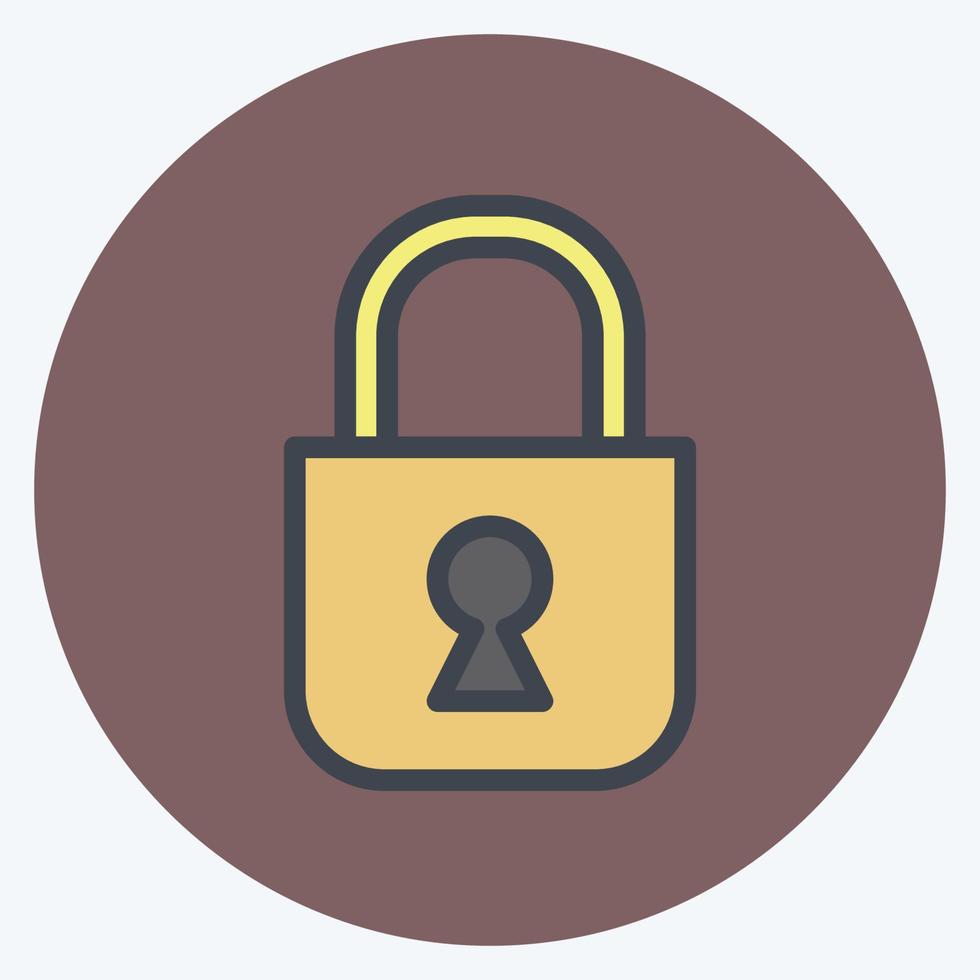 Icon Locked. suitable for Security symbol. color mate style. simple design editable. design template vector. simple illustration vector