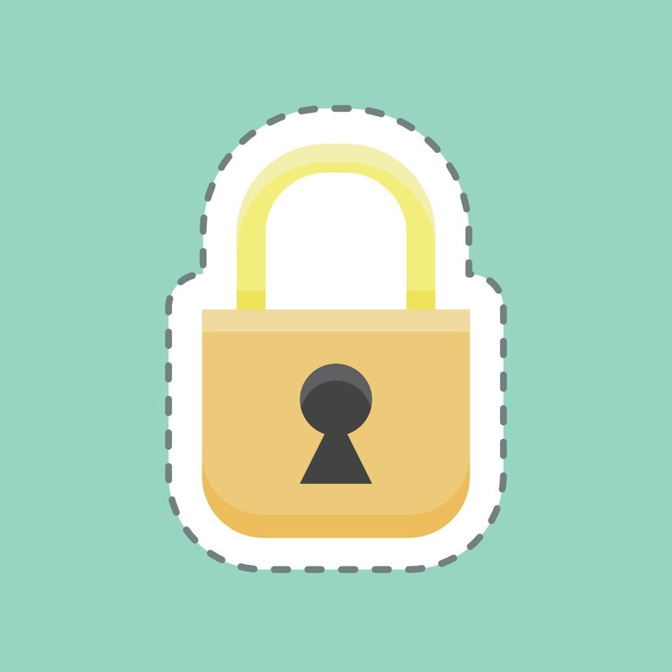 Sticker line cut Locked. suitable for Security symbol. simple design editable. design template vector. simple illustration vector