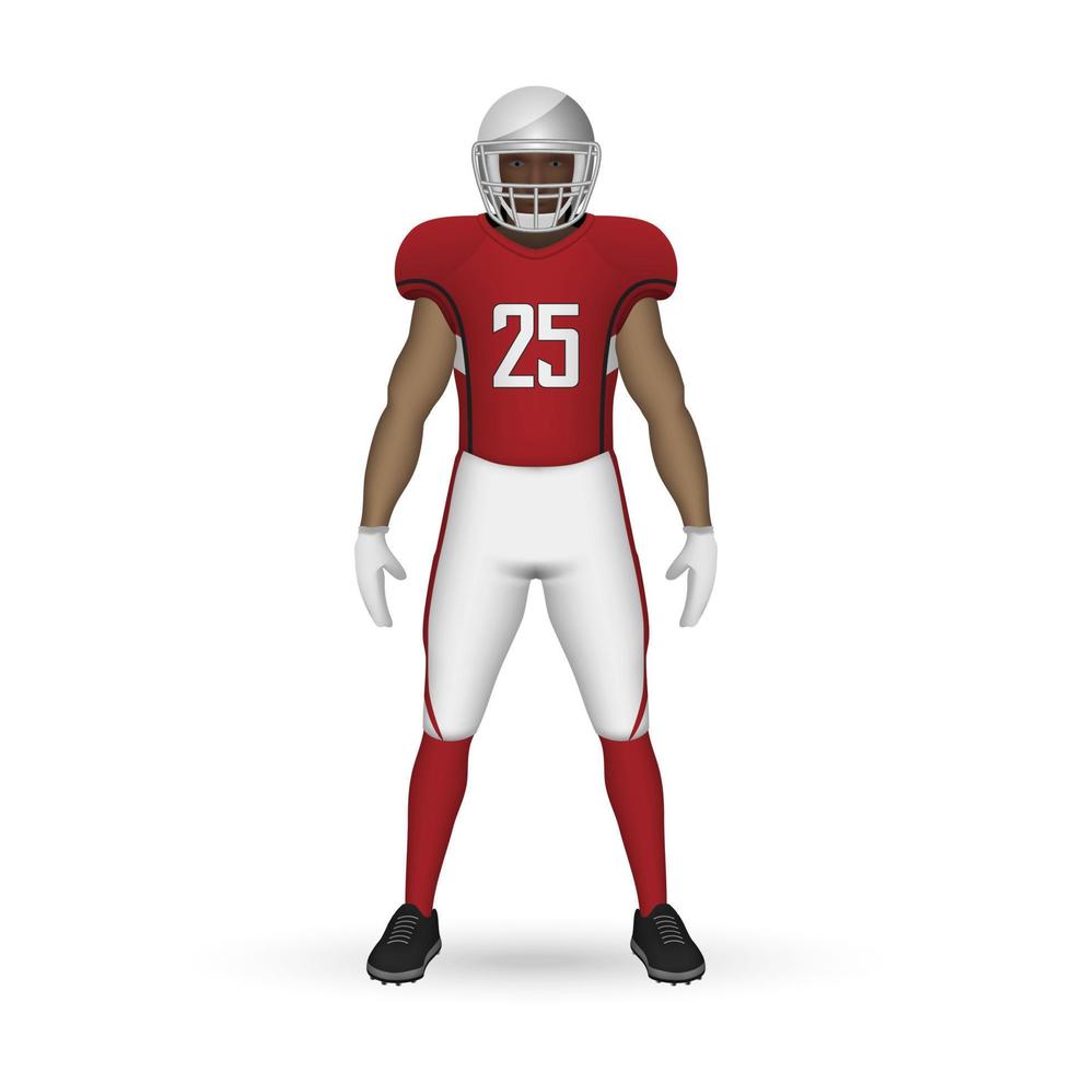 3D realistic American football player vector