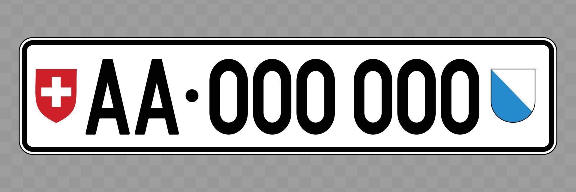 Vehicle number plate. vector