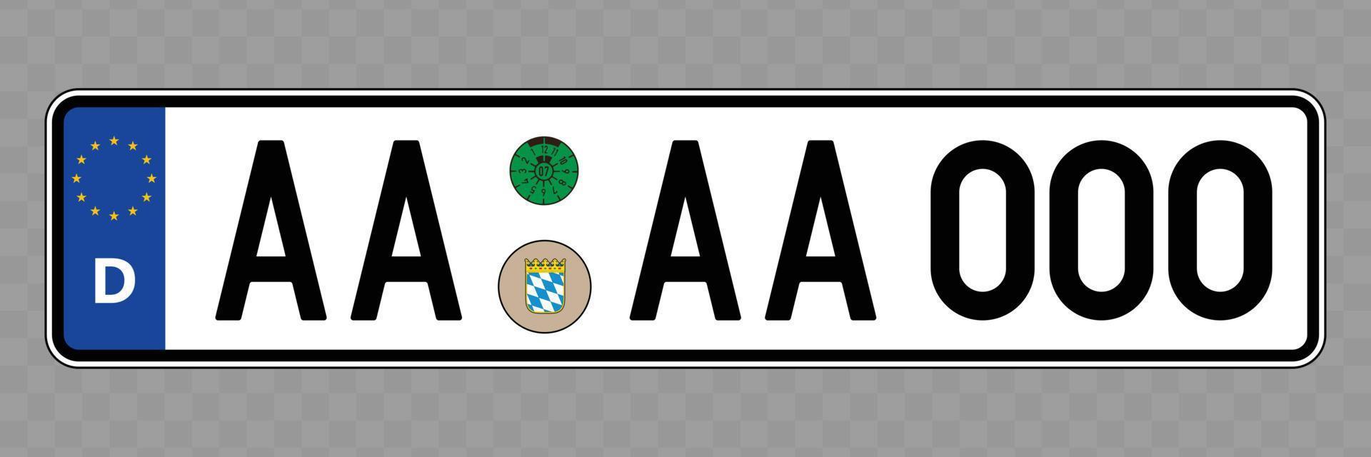 Vehicle number plate vector