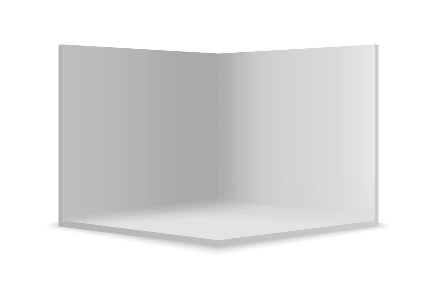 Empty show room with square corner vector