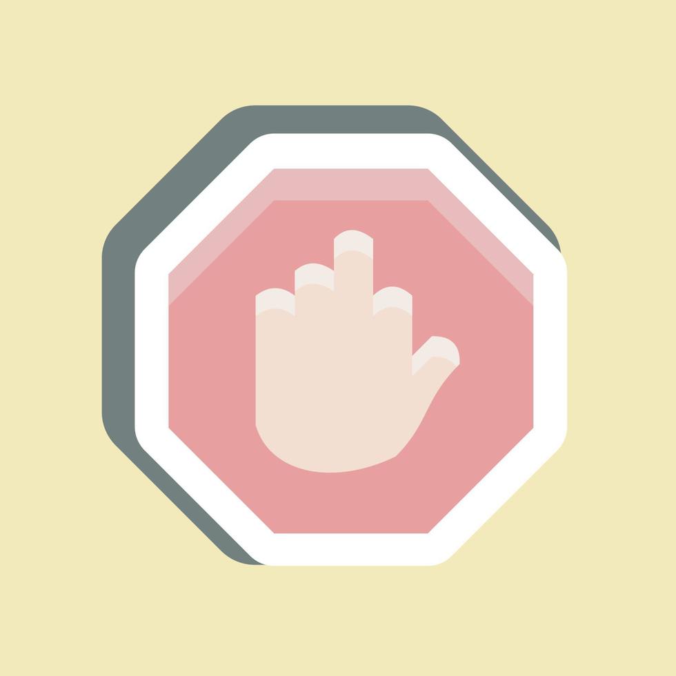 Sticker Stop Hand. suitable for building symbol. simple design editable. design template vector. simple illustration vector