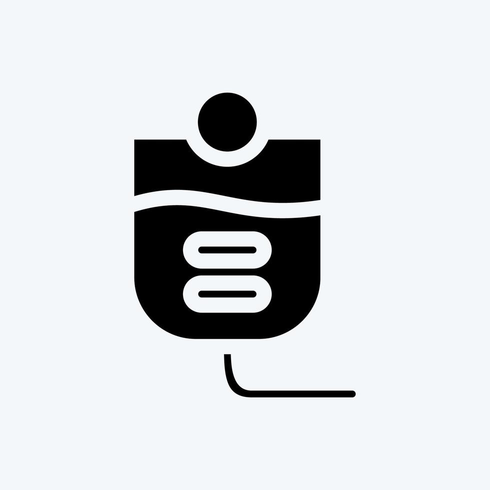 Icon Blood Bag. suitable for education symbol. glyph style. simple design editable. design template vector. simple illustration vector