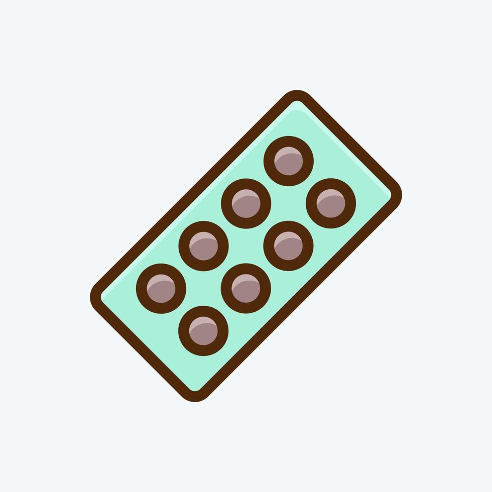 Icon Pills Strip. suitable for education symbol. flat style. simple design editable. design template vector. simple illustration vector