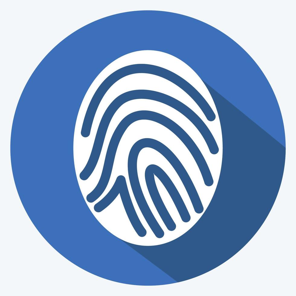 Icon Fingerprint. suitable for Security symbol. long shadow style. simple design editable. design template vector. simple illustration vector