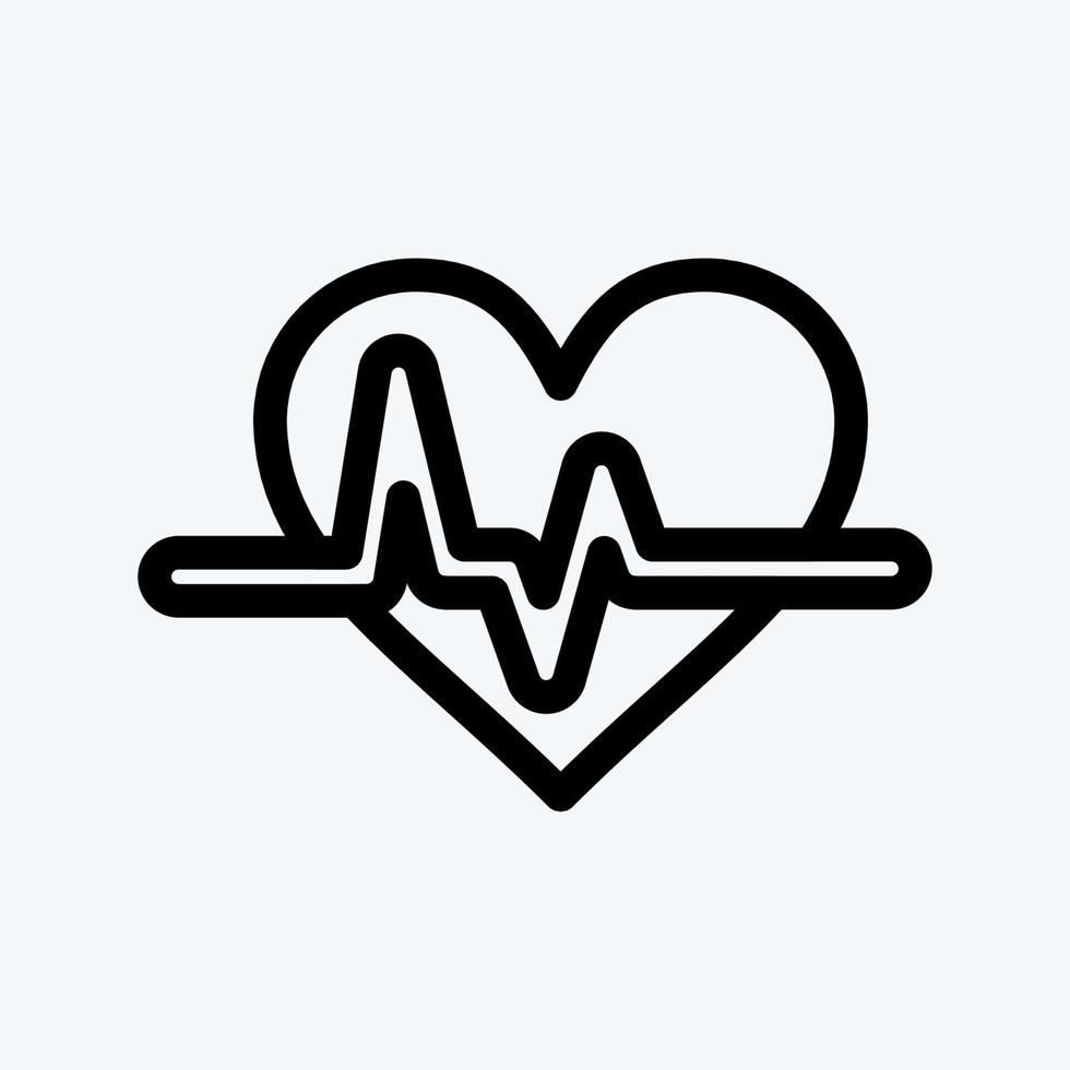 Icon Cardiogram. suitable for education symbol. line style. simple design editable. design template vector. simple illustration vector