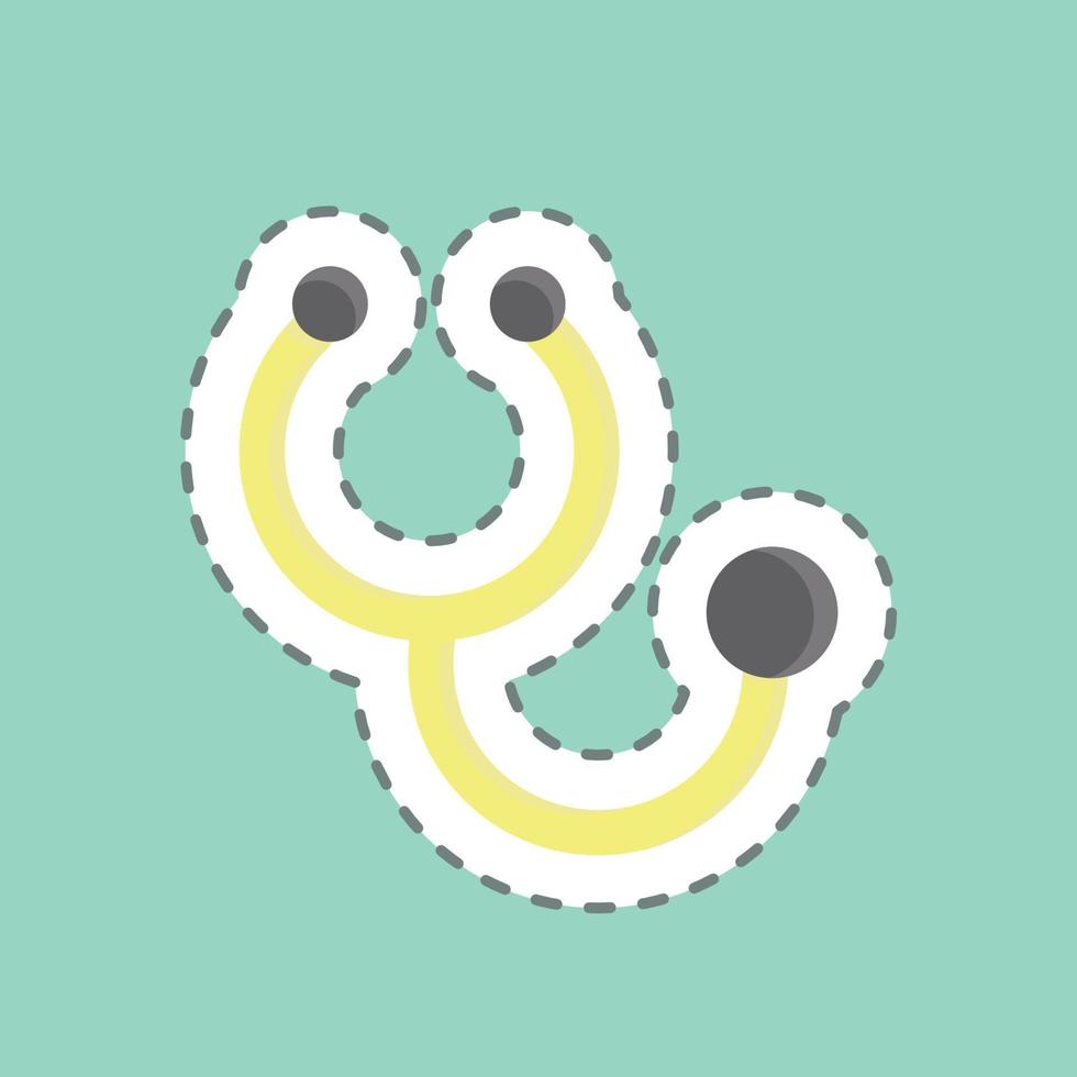 Sticker line cut Stethoscope. suitable for education symbol. simple design editable. design template vector. simple illustration vector