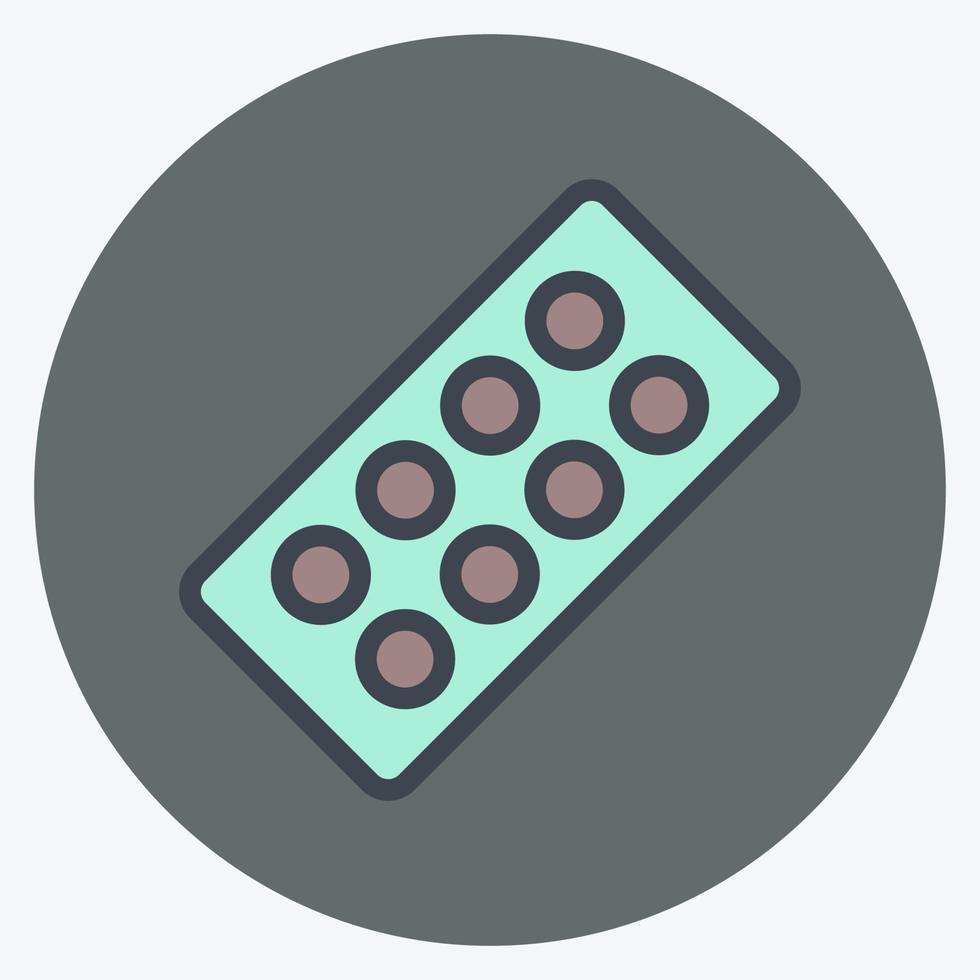 Icon Pills Strip. suitable for education symbol. color mate style. simple design editable. design template vector. simple illustration vector