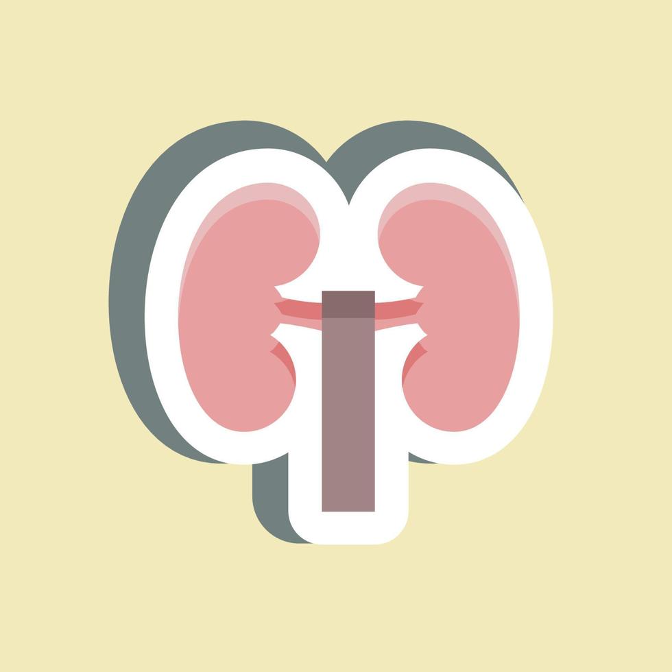 Sticker Kidney. suitable for education symbol. simple design editable. design template vector. simple illustration vector