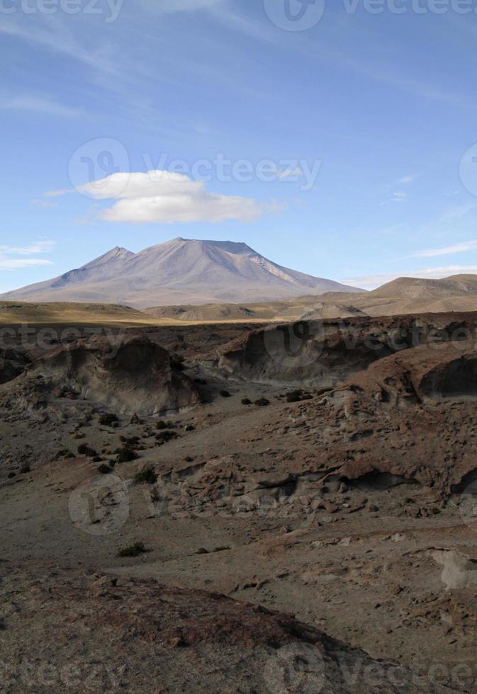 Rugged spectacular landscape in Salar de Uyuni, Bolivia photo