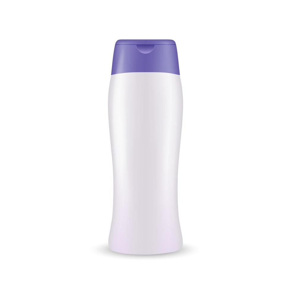 Realistic plastic Shampoo bottle mockup vector