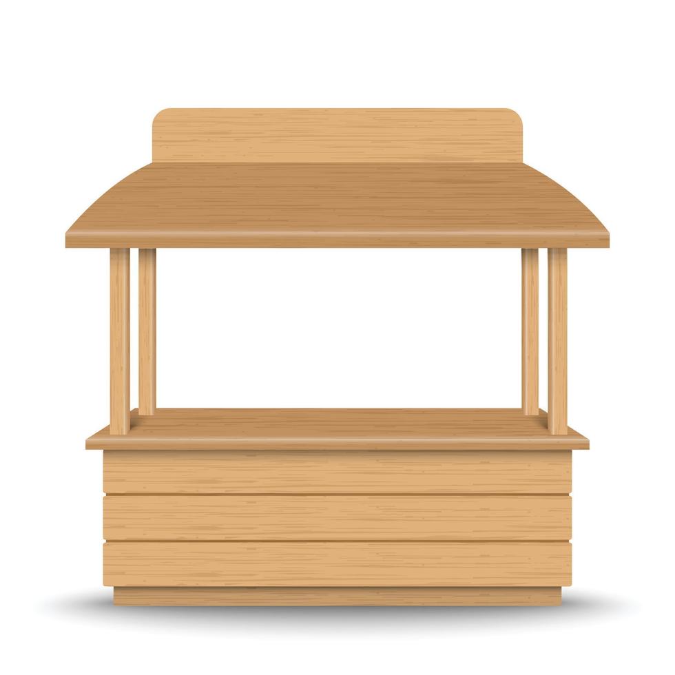 Wooden market stand stall vector