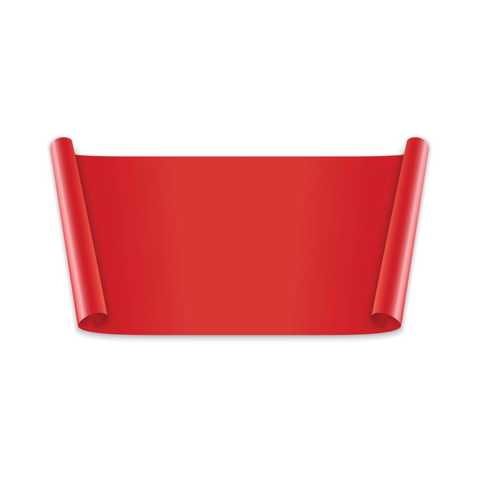 Realistic ribbon or banner on white background. vector