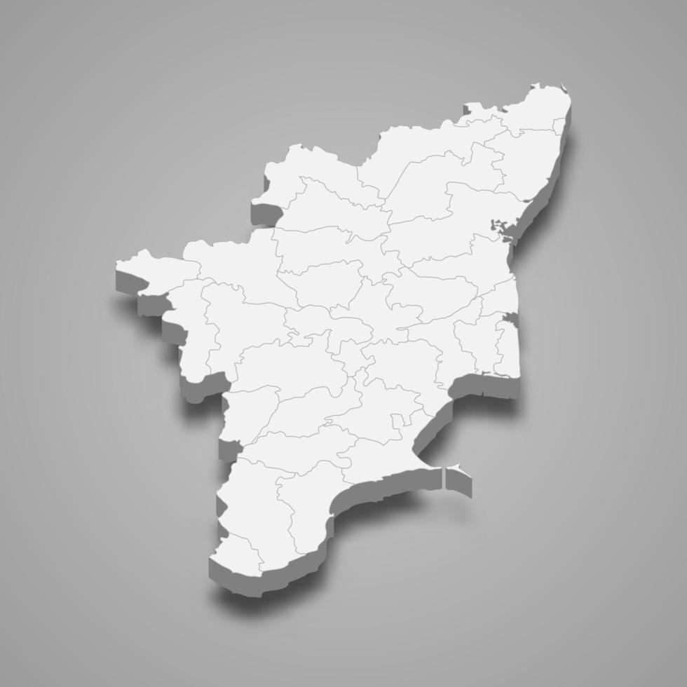 3d map state of India vector