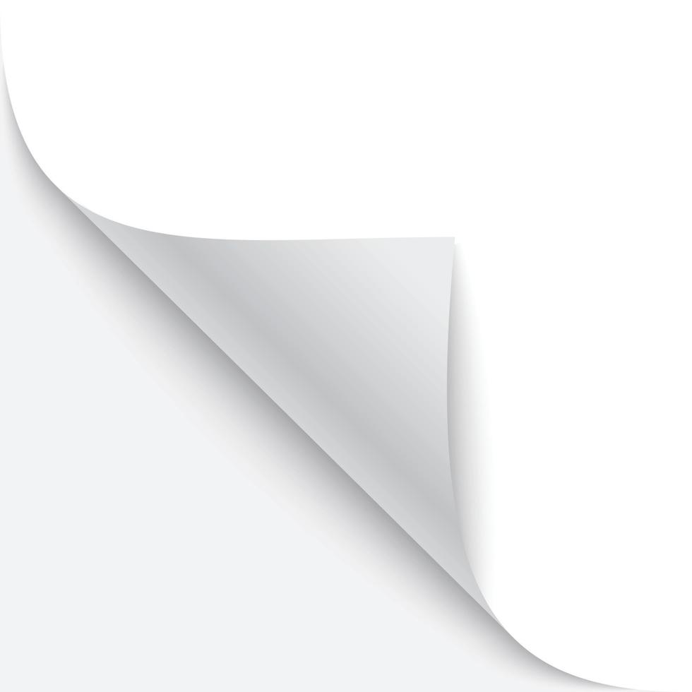 Curled corner of paper with shadow vector
