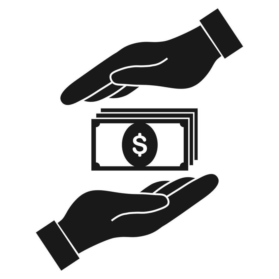 dinero en la mano. vector