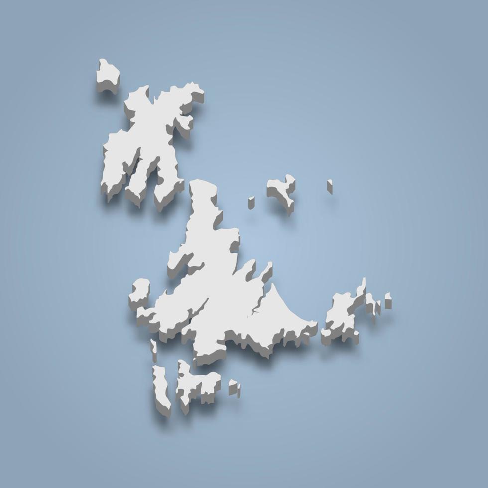 3d isometric map of Whitsunday Islands is an island in Australia vector