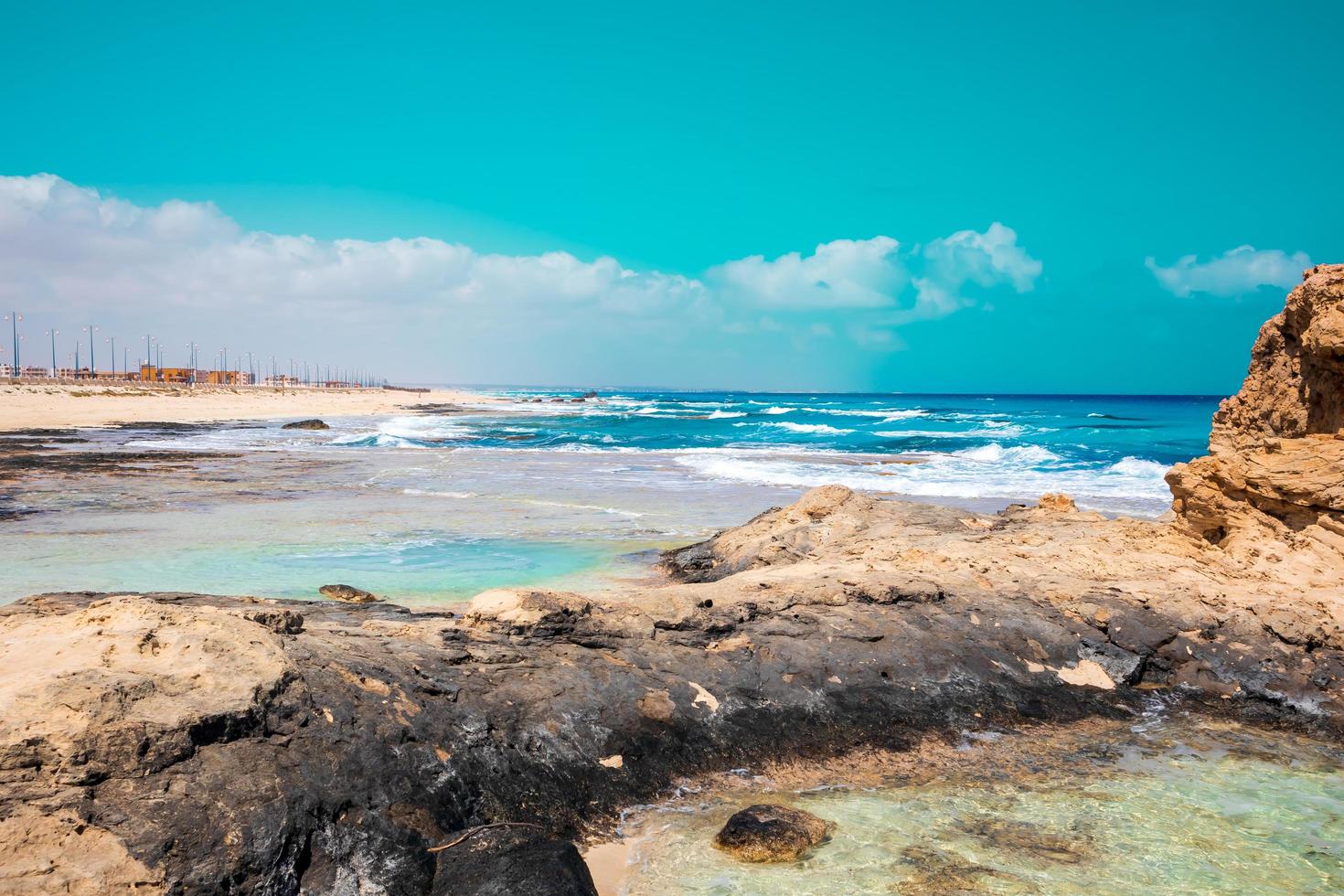 Sea and rocks wallpaper photo