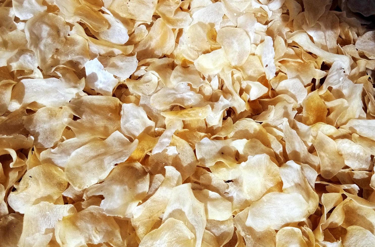 Texture of homemade potato chips photo