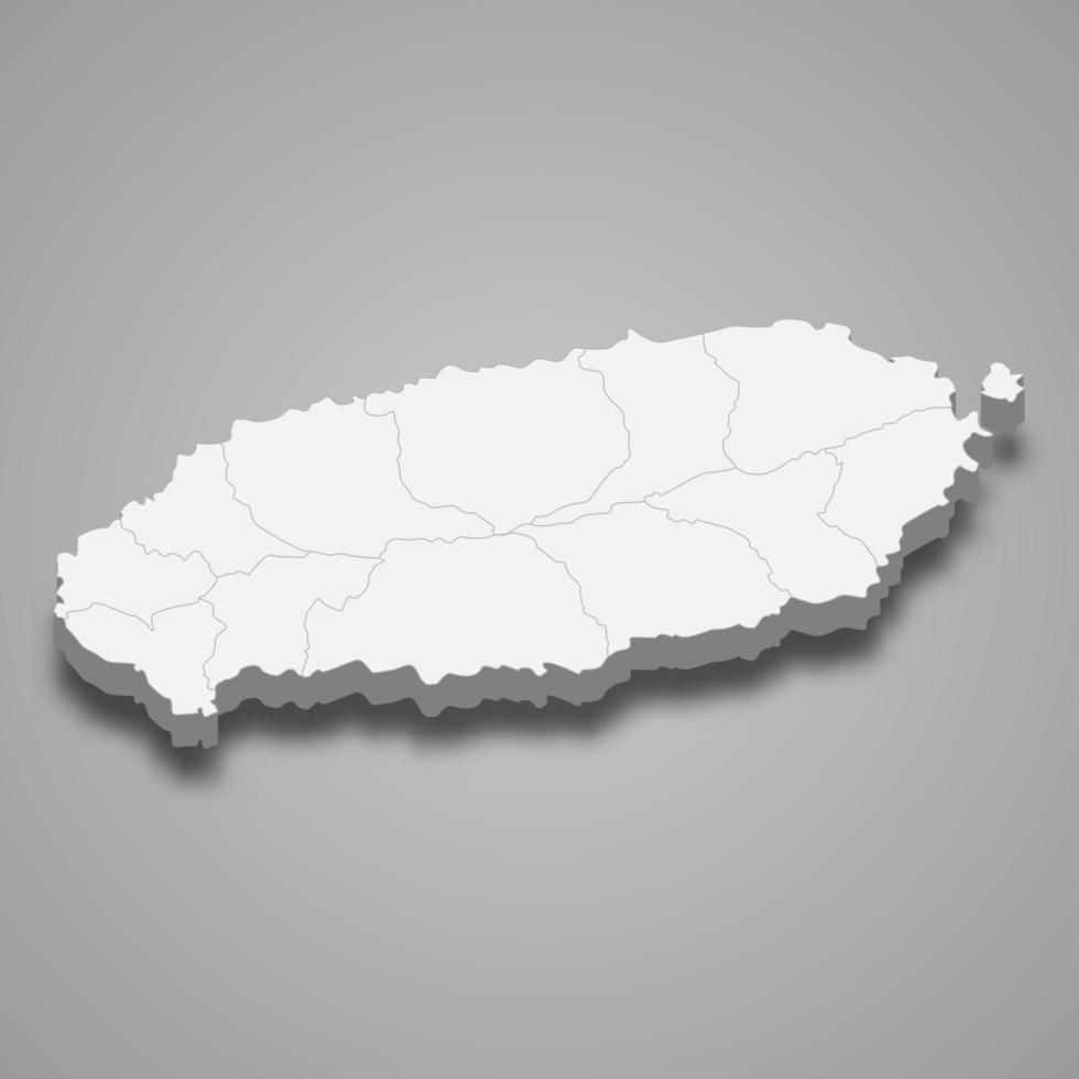 3d map region of South Korea vector