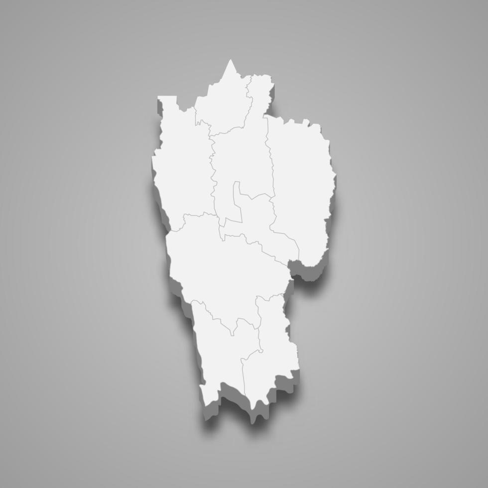 3d map state of India vector