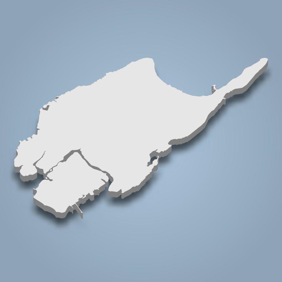 Mapa isométrico 3d de mactan es una isla en filipinas vector