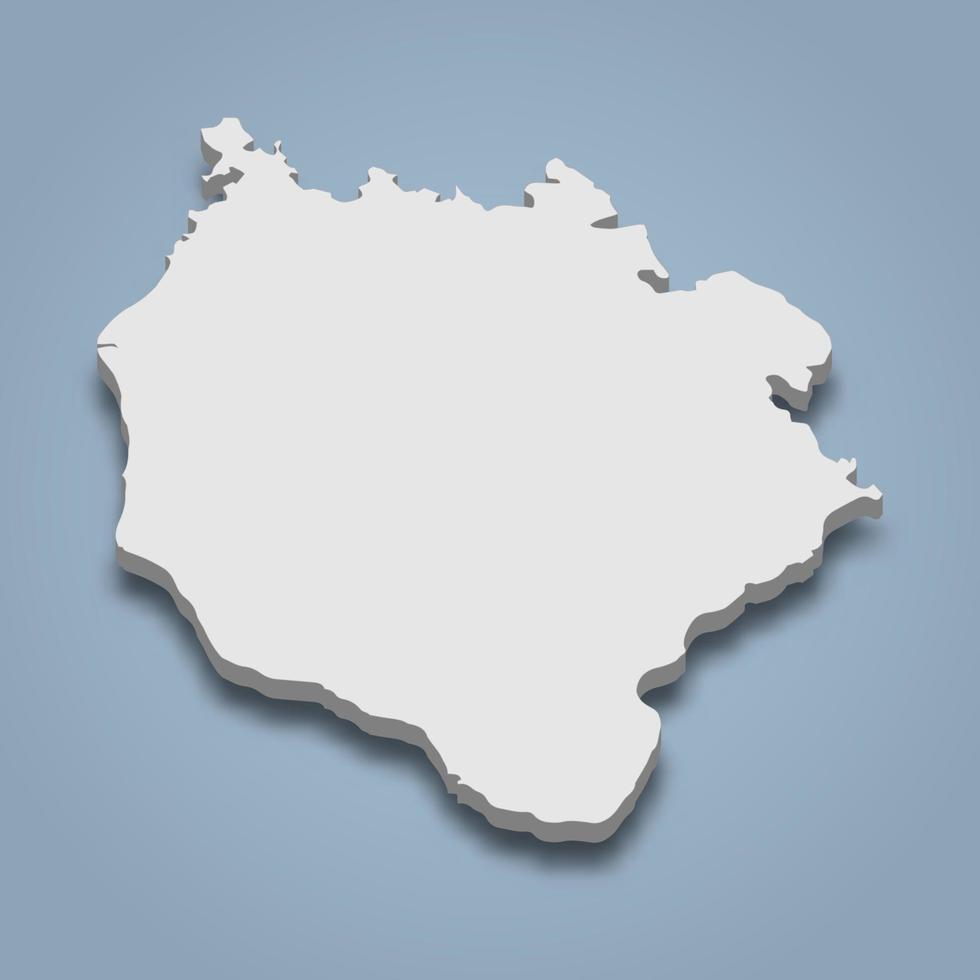 3d isometric map of Marinduque is an island in Philippines vector