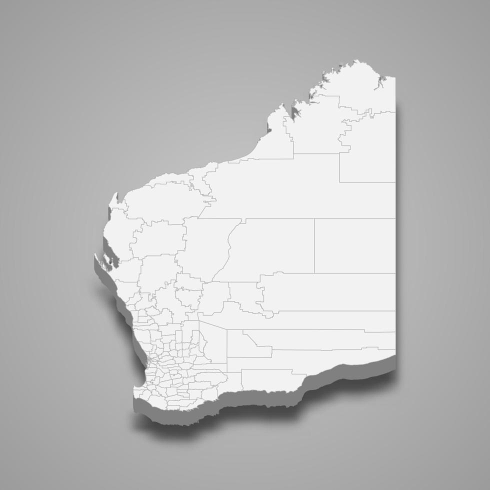 3d map state of Australia vector