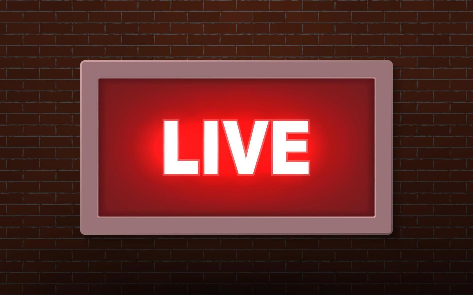 Live studio broadcast light sign vector