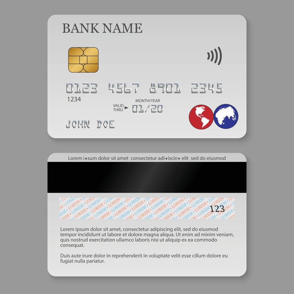 Realistic detailed credit card. vector