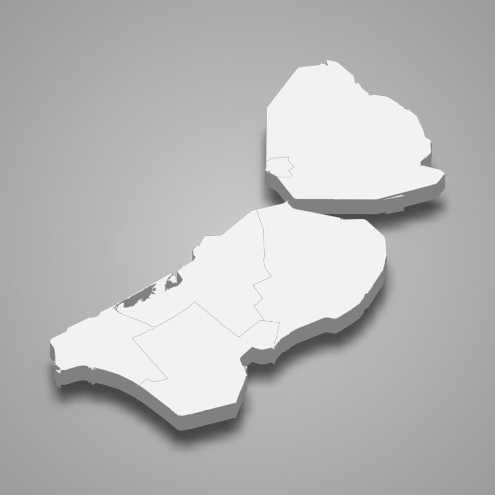3d map province of Netherlands vector