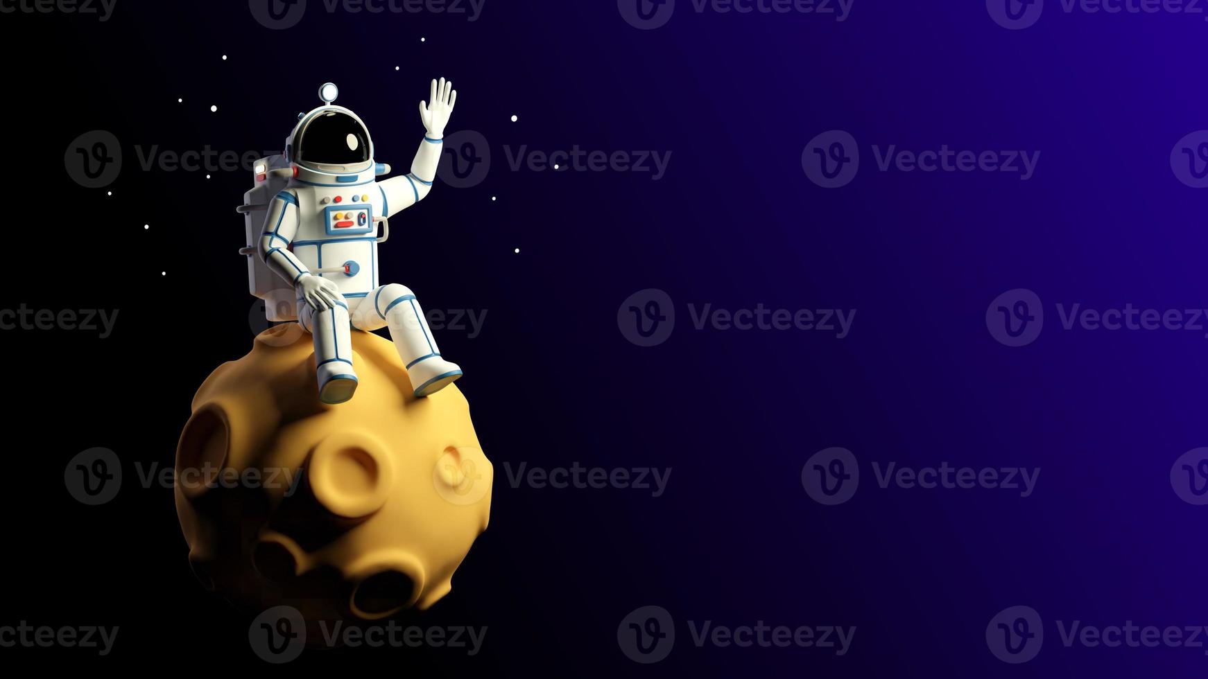 Astronaut sitting on the moon photo