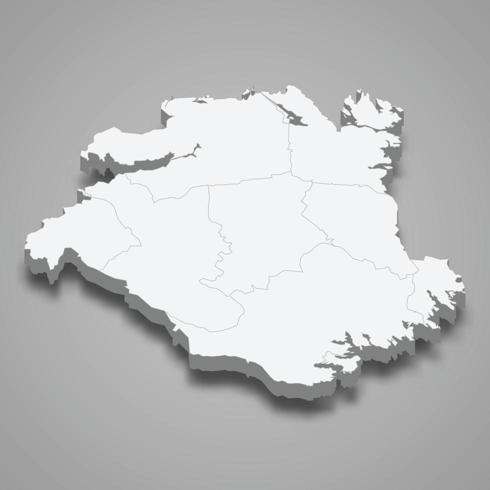 mapa isométrico 3d de sodermanland es un condado de suecia, vector