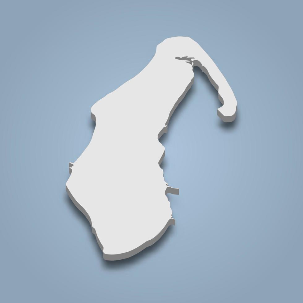 El mapa isométrico 3d de aitutaki es una isla en las islas cook vector